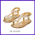 SR-15CS0102 rose red sandals little girls latest fashion girls sandals new girls flat sandals design